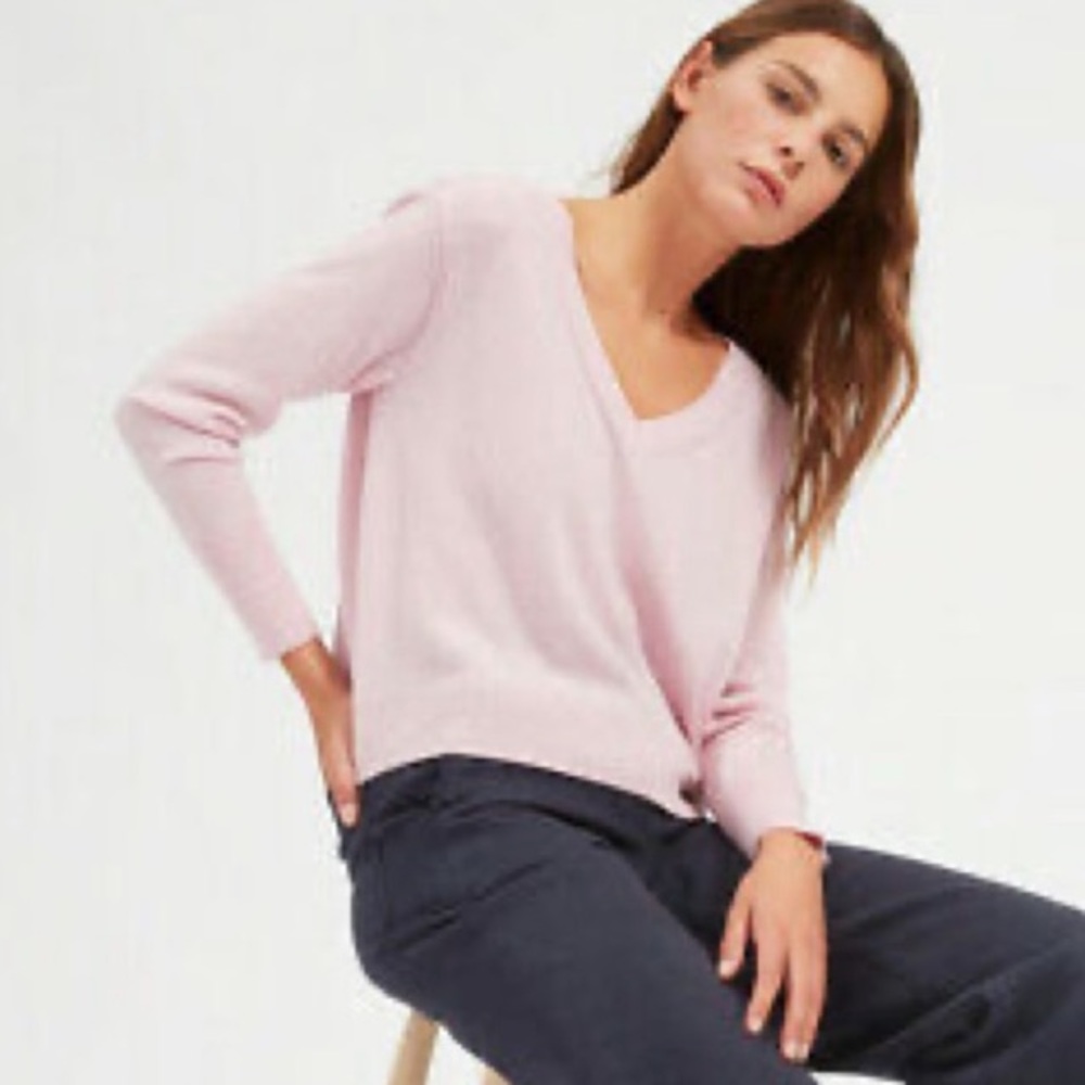Everlane Pink Cashmere Cropped Sweater